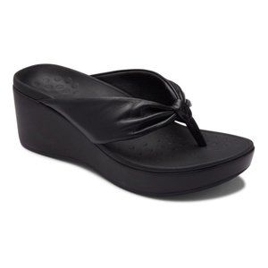VIONIC - ARABELLA LEATHER WEDGES (color BLACK) size 9 NWOT (Podiatrist designed)